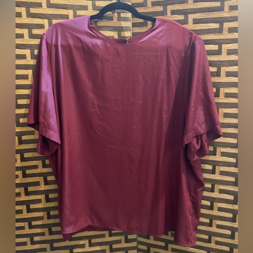 VINTAGE LAUREN LEE purple padded shoulder blouse womens 22w plus